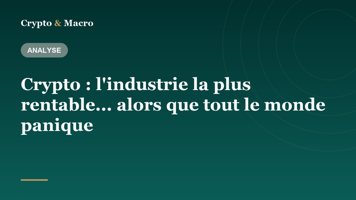Crypto : l'industrie la plus rentable... alors que tout le monde panique