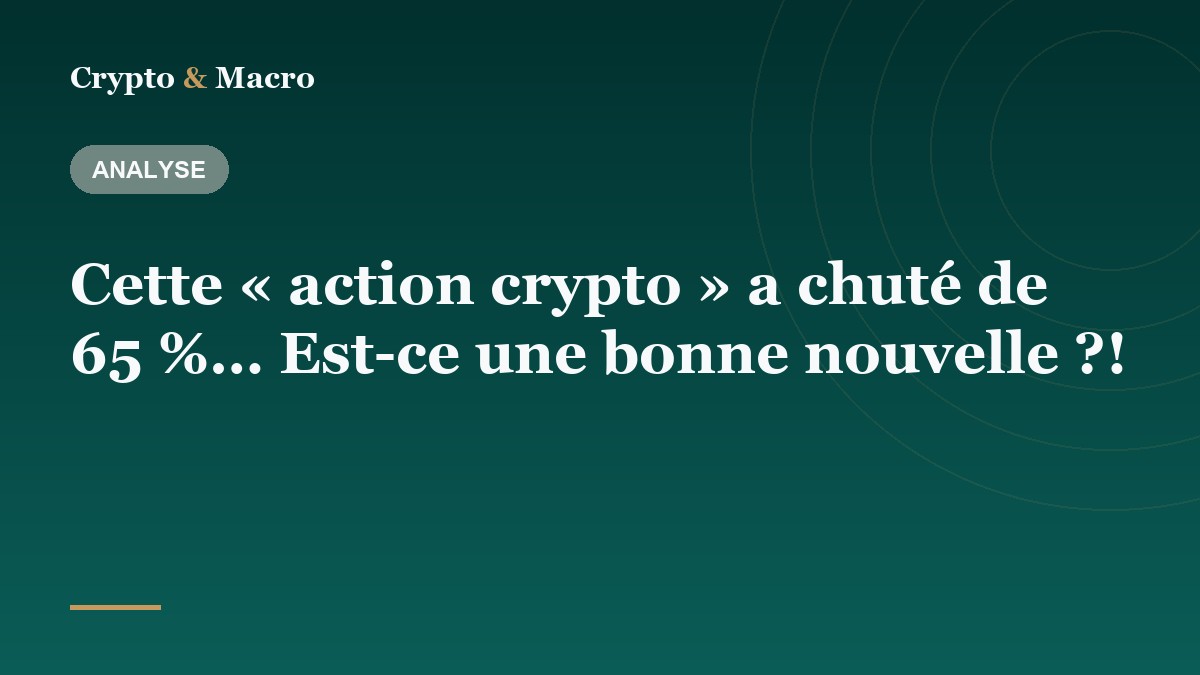 Cette « action crypto » a chuté de 65 %… Est-ce une bonne nouvelle ?!